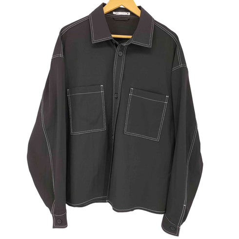 ザラ ZARA レーヨン混ステッチシャツ メンズ import:XL